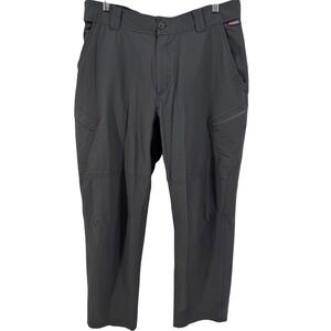 Simms Fishing Pants Mens Large 31" Long Gray Nylon Spandex Outdoor Utility Cargo